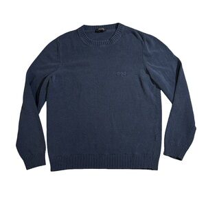 A.P.C. Paris Mens XL blue polyamide cotton blend crewneck sweater EUC